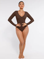 Long Sleeved V-neck Bodysuit