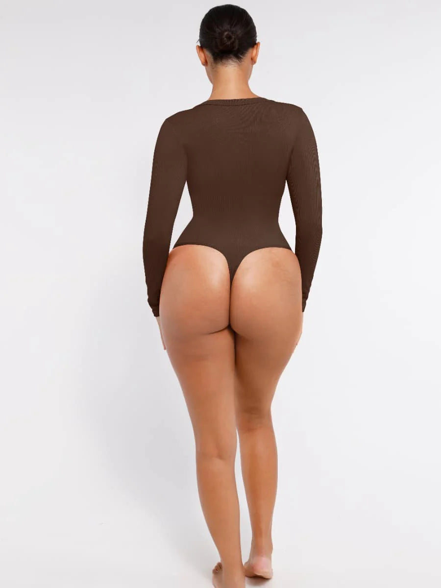 Long Sleeved V-neck Bodysuit