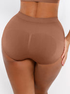 Dark Brown shapewear being worn on a white background