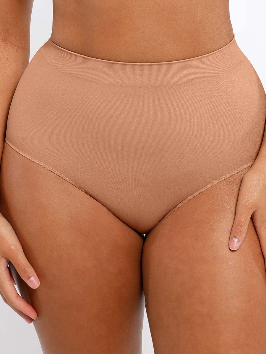 Light Brown high-waisted underwear on a white background
