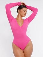 Long Sleeved V-neck Bodysuit