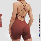 Burgundy open-back bodysuit with color swatches on a light gray background