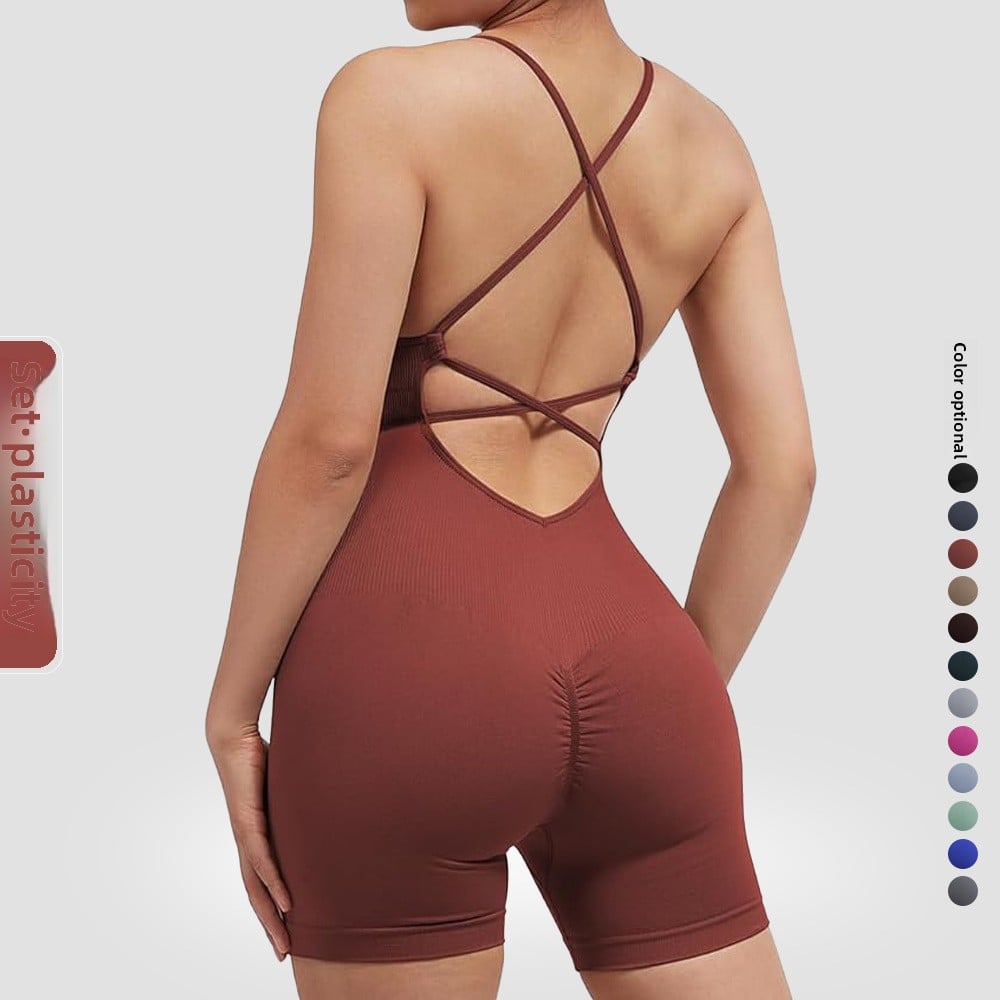 Burgundy open-back bodysuit with color swatches on a light gray background