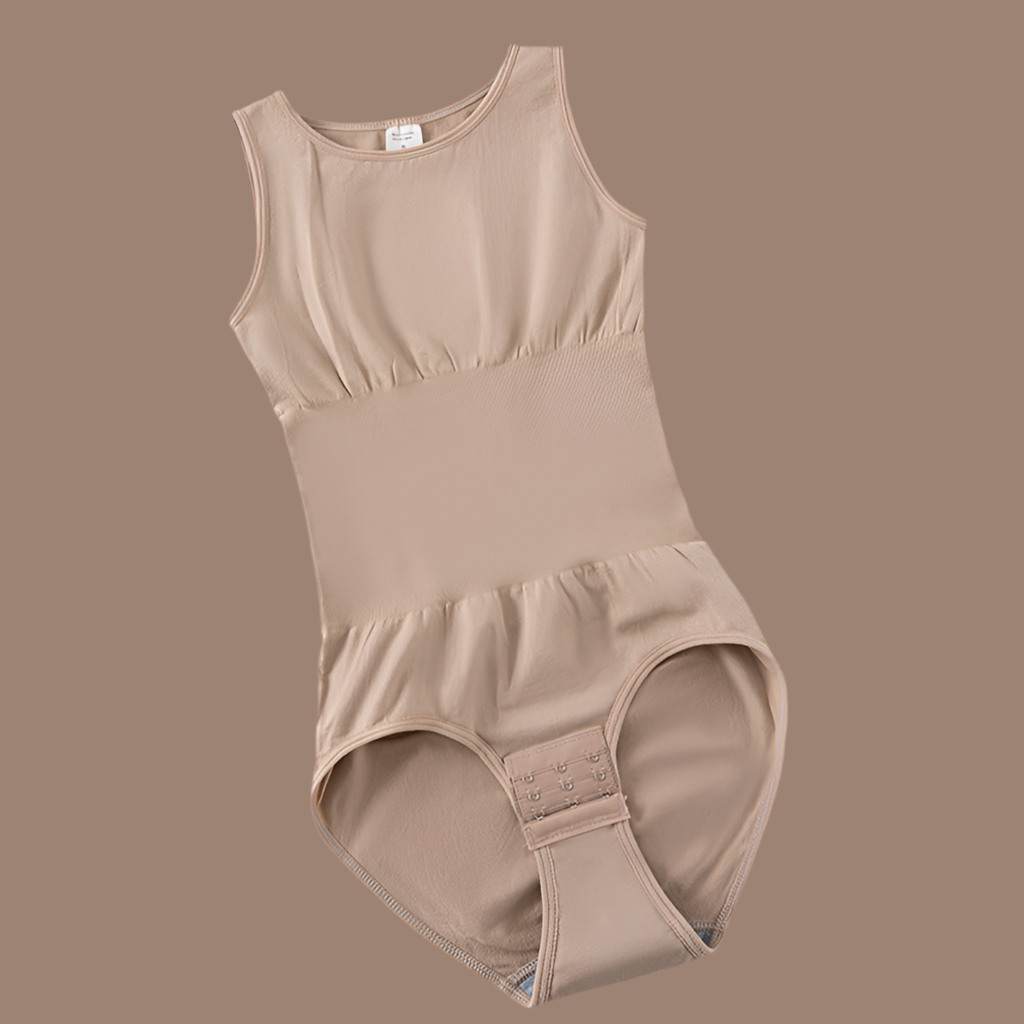 Beige bodysuit on a brown background