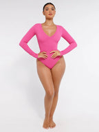Long Sleeved V-neck Bodysuit