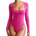 Pink swimsuit with long sleeves on a white background
