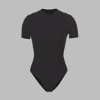 Black bodysuit on a white background