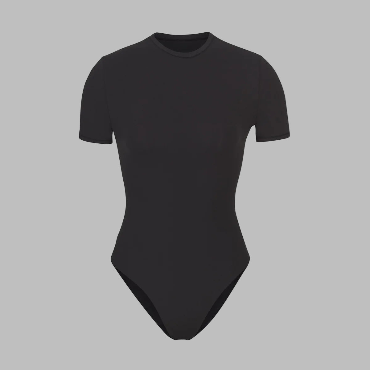 Black bodysuit on a white background