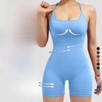 Light blue bodysuit with color swatches on a plain background