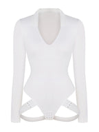 Wholesale Deep V Neck Butt Lifting Shapewear Abdomen Shaping Thong Bodysuit