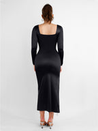 Wholesale Retro Square Neck Built in corset Tummy Control Bodysuit With removable coasters