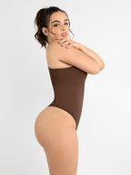 One-shoulder Cut Out Waist and Abdomen Compression Shapewear Bodysuit