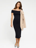 Off shoulder Short-sleeved Outerwear Dress