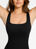 Square Neck U-Shaped Back Design Shaping Jumpsuit