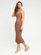 Spaghetti Strap Square Neck Long Dress