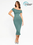 Off shoulder Short-sleeved Outerwear Dress