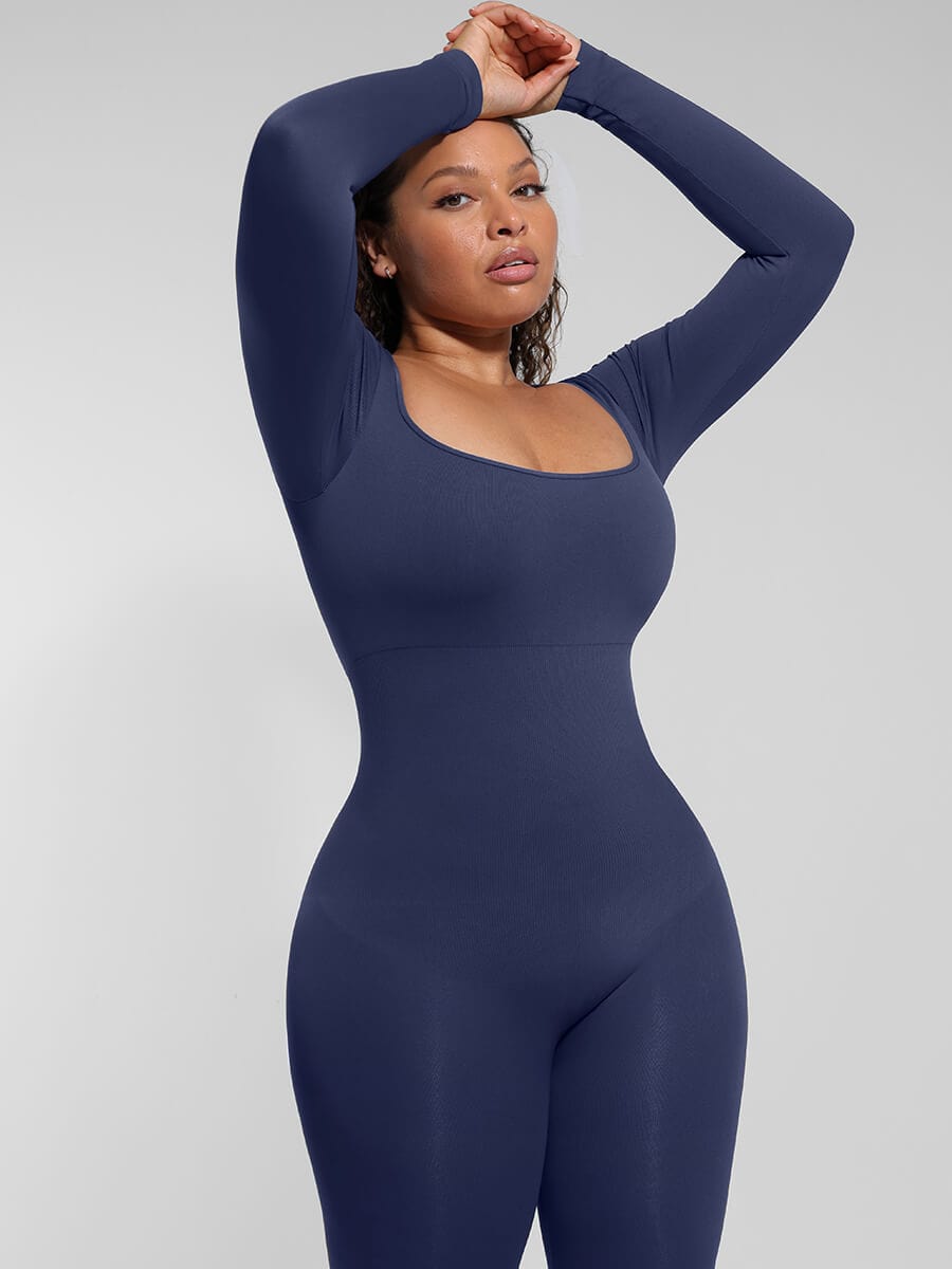 Seamless T-shoulder jumpsuit Flared Pants